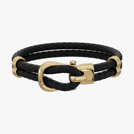 Belt Leather and Gold Bracelet